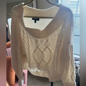 EXPRESS | Cream Off the Shoulder Sweater